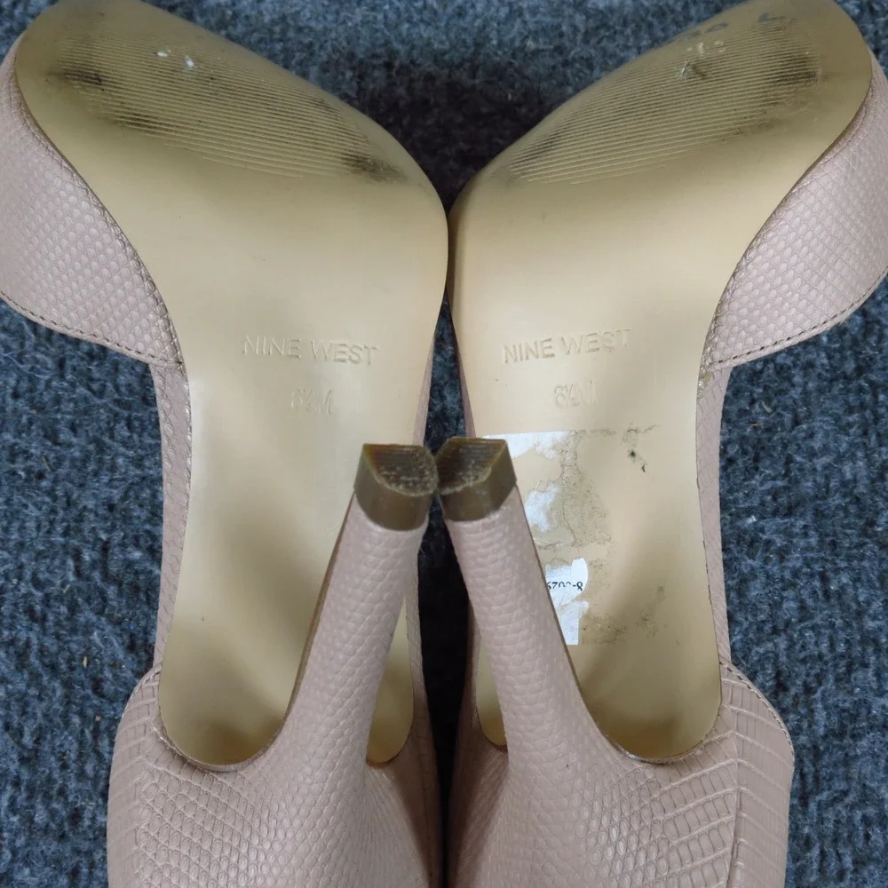 Nine West Just4y3 Women D'Orsay Pump 6.5 Dress Career Nude Textured Stiletto